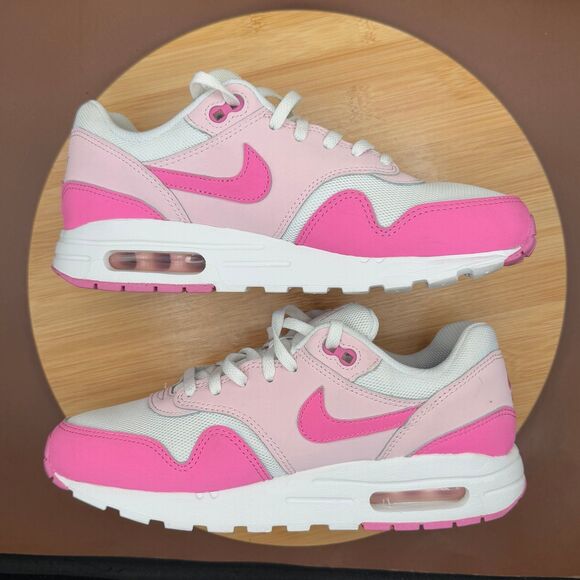 Nike Air Max 1 (GS) Shoes Big Kid’s SZ 6.5Y White/Playful Pink Foam - Picture 4 of 10